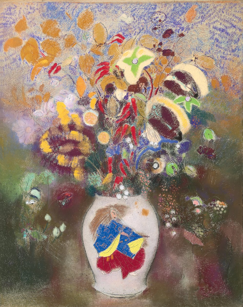 Jarrón con guerrero japonés, 1905-1908 de Odilon Redon