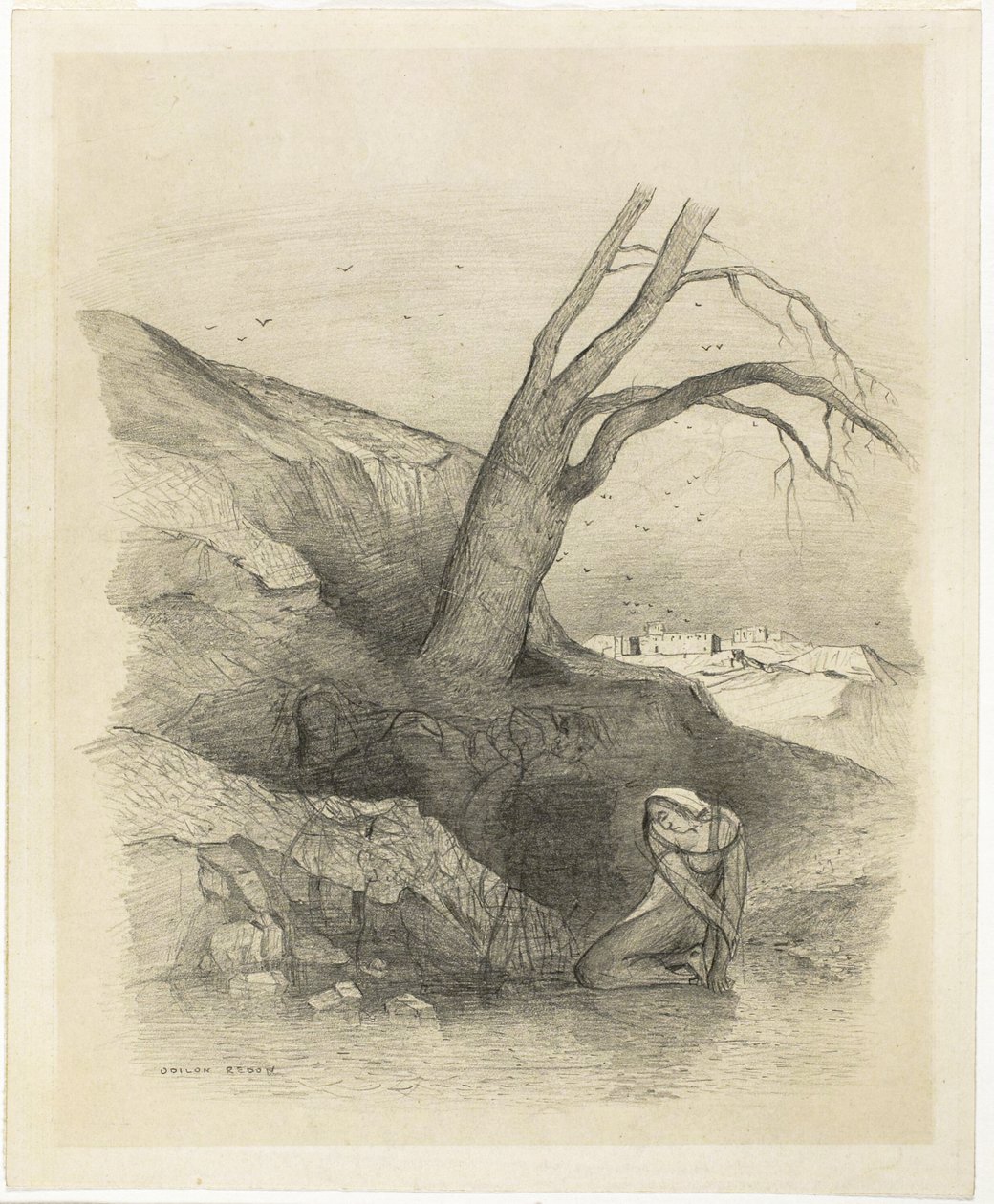 Mujer arrodillada de Odilon Redon