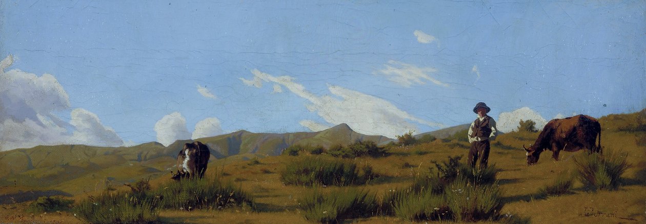 Pastando en las alturas de Odoardo Borrani