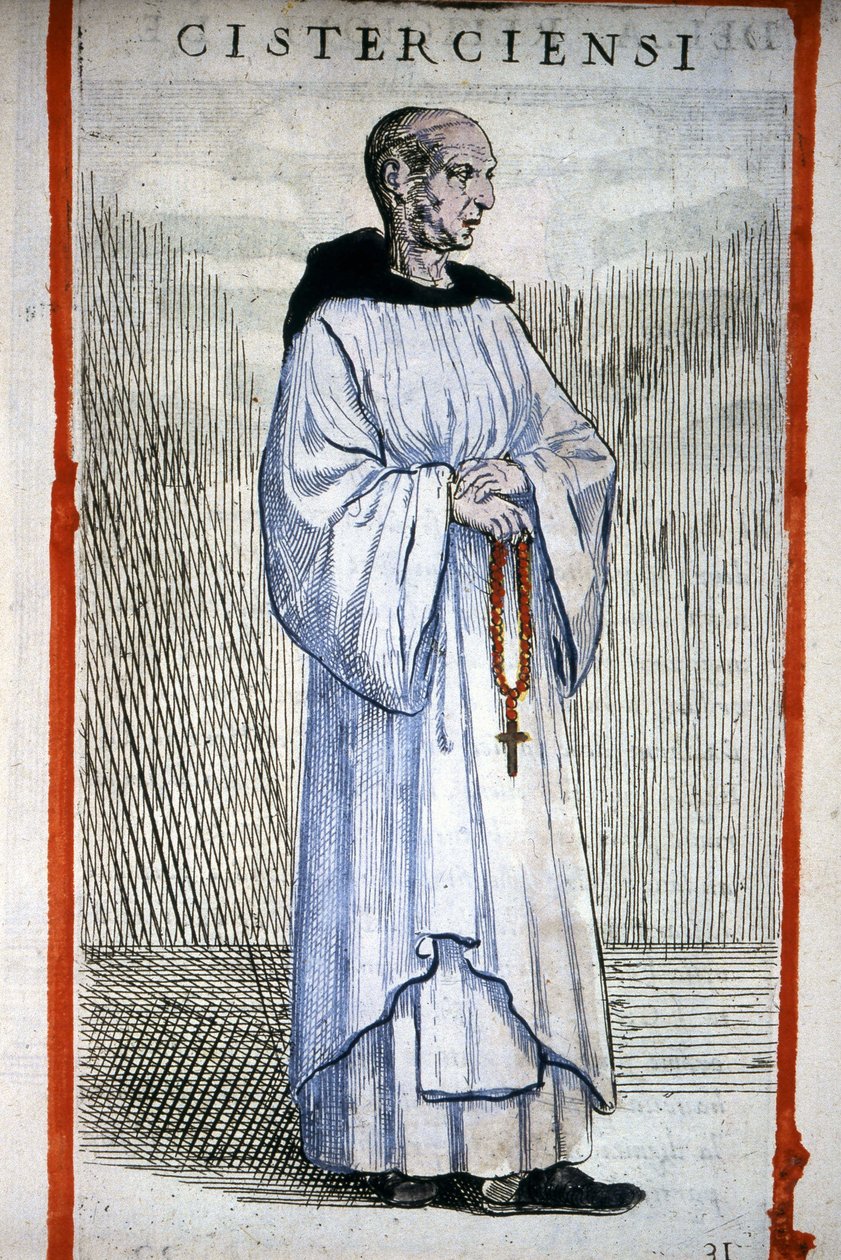 Monje cisterciense. Grabado por O. Fialetti. Siglo XVI. de Odoardo Fialetti