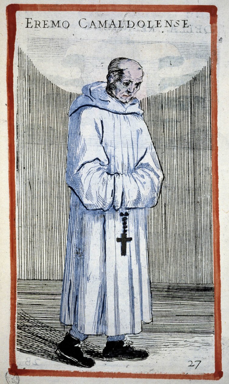 Ermitaño camaldulense. Grabado en O. Fialetti. Siglo XVI. de Odoardo Fialetti