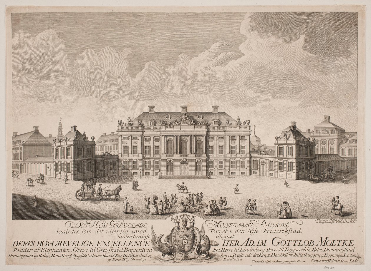 El Palacio Moltke en la Plaza del Palacio de Amalienborg de Odvardt Helmoldt de Lode