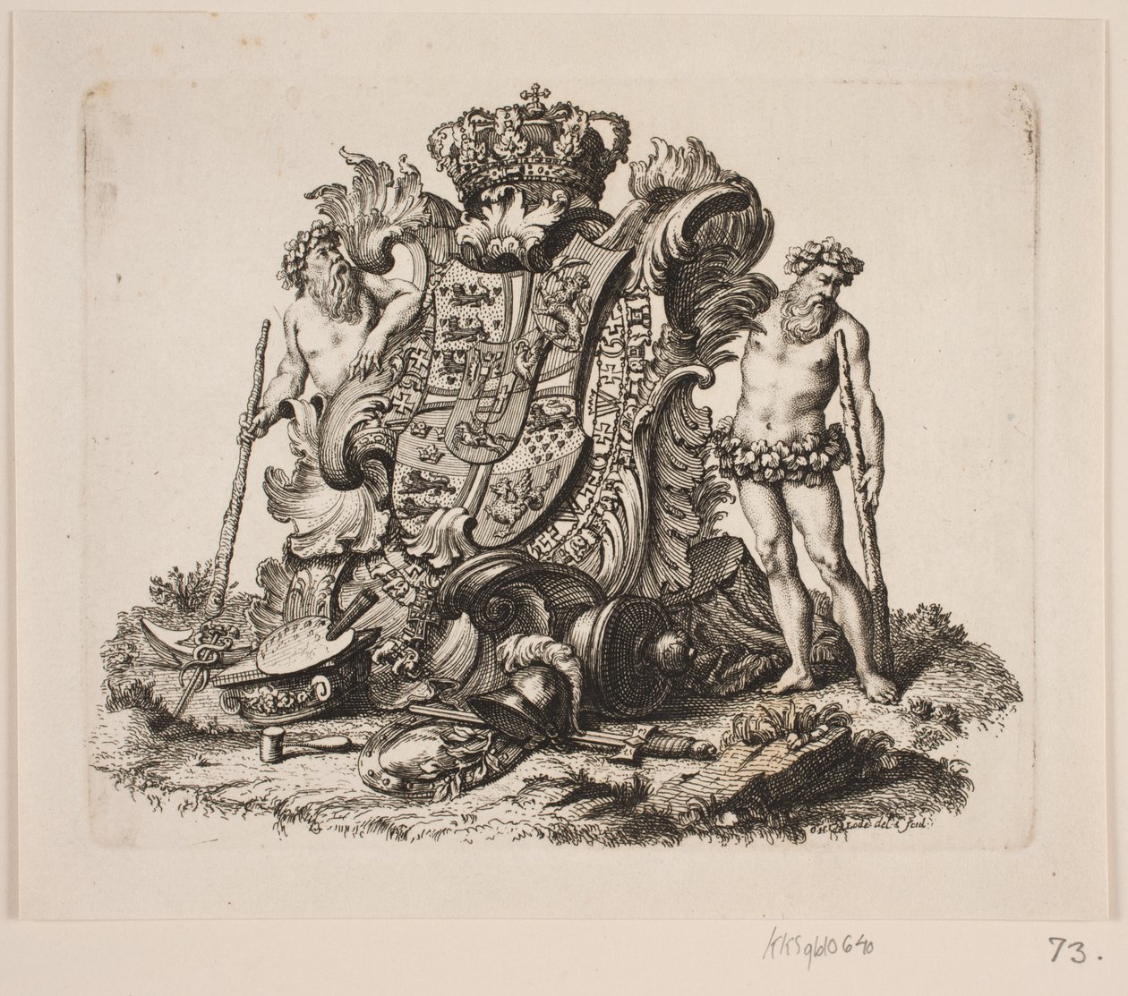 El escudo de armas real danés de Odvardt Helmoldt de Lode