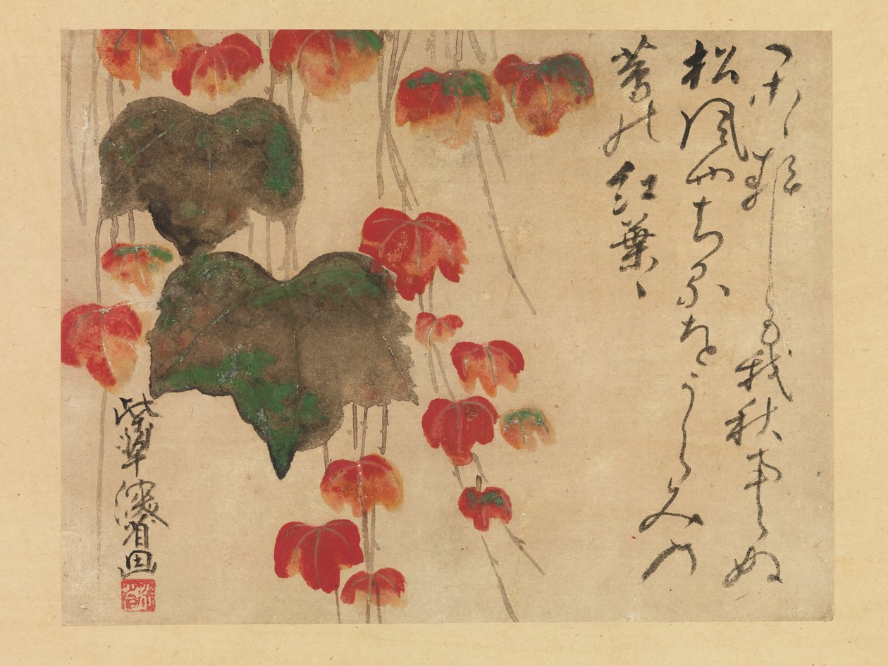 Hiedra de otoño después de 1732 de Ogata Kenzan