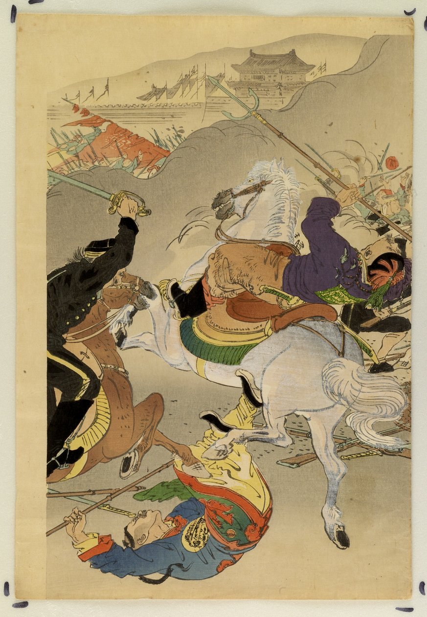 Eine Kavallerieschlacht, Mandschurei de Ogata Gekko