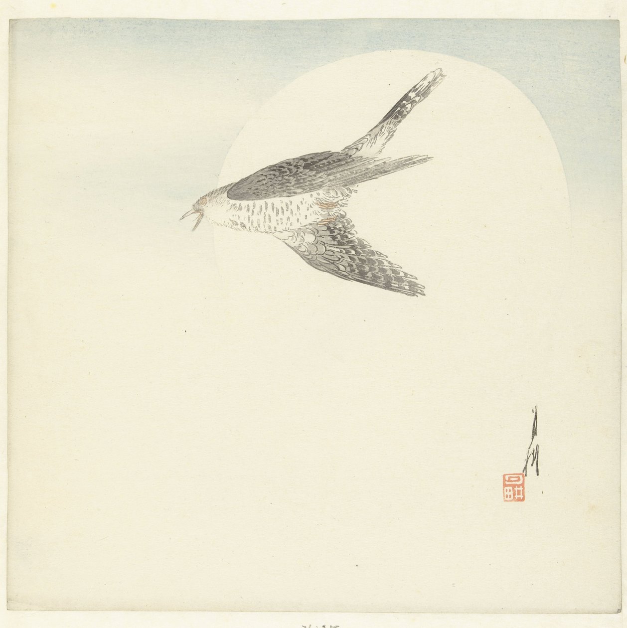 Cuco volando en luna llena de Ogata Gekko