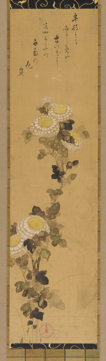Crisantemos, siglo XVIII-XIX de Ogata Kenzan
