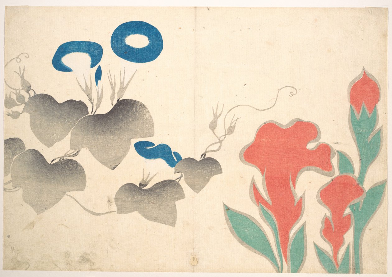 Diseño de campanillas y otras flores de Ogata Korin
