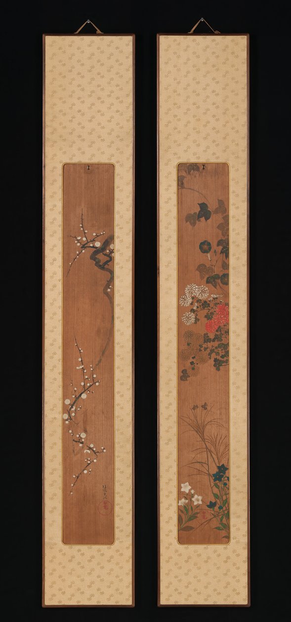 Flores de primavera y otoño, poco después de 1701 de Ogata Korin
