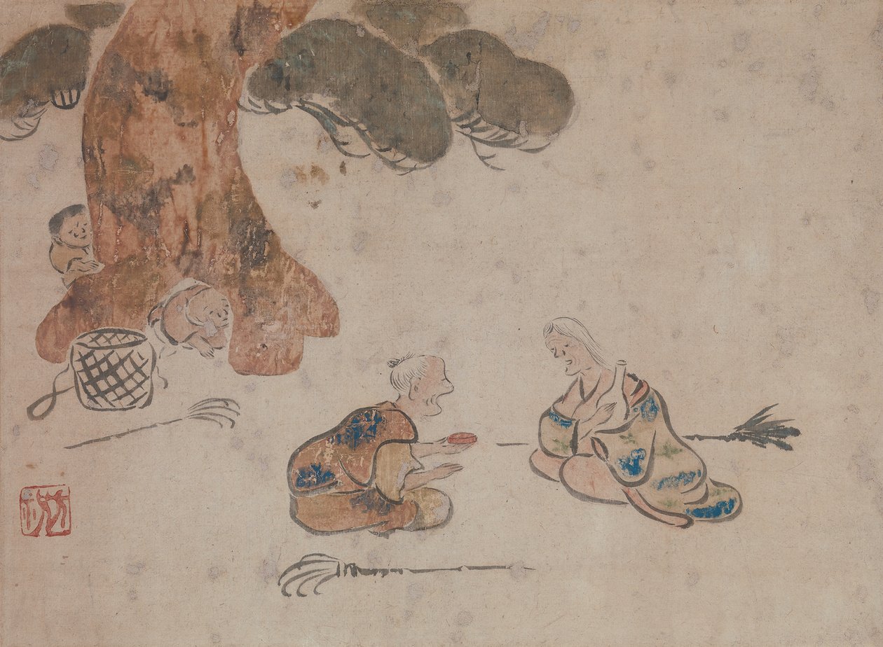 Hombre y mujer ancianos de Ogata Korin
