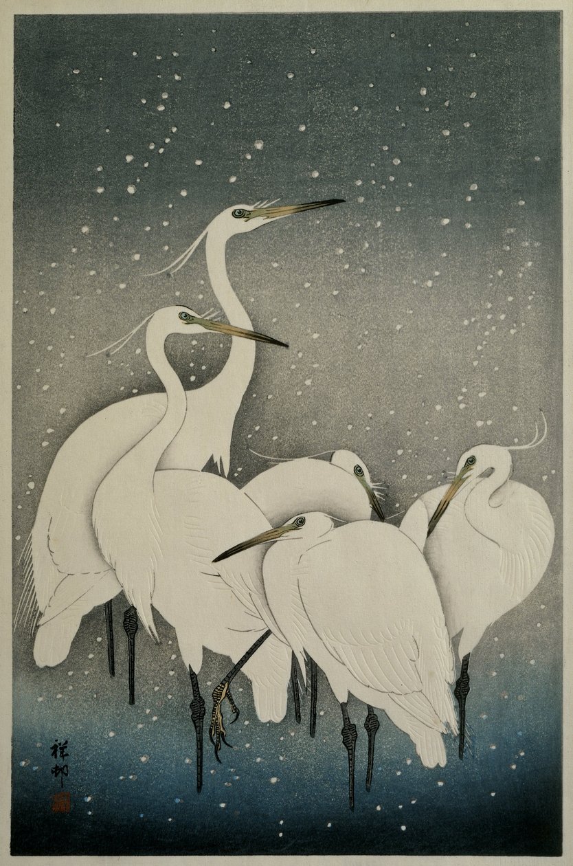 Grupo de garzas, 1925-36 de Ohara Koson