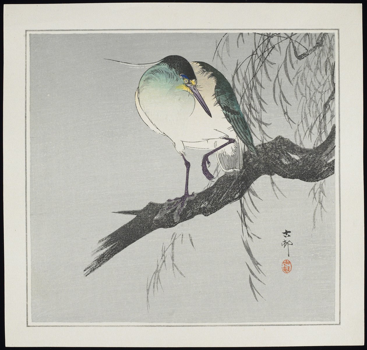 Garza en rama, antes de 1912 de Ohara Koson