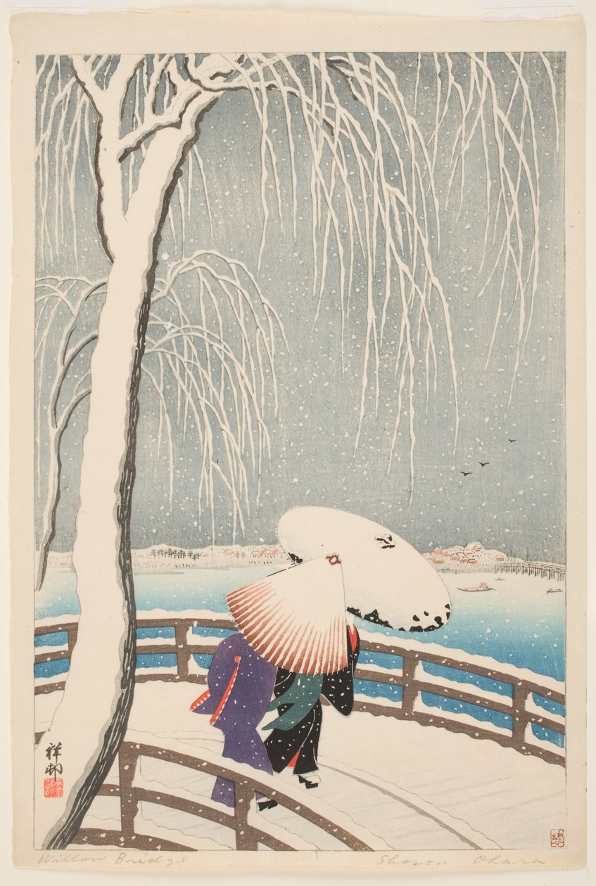 El puente de sauce de Ohara Koson