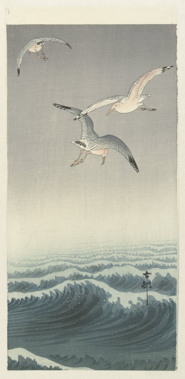 tres gaviotas de Ohara Koson