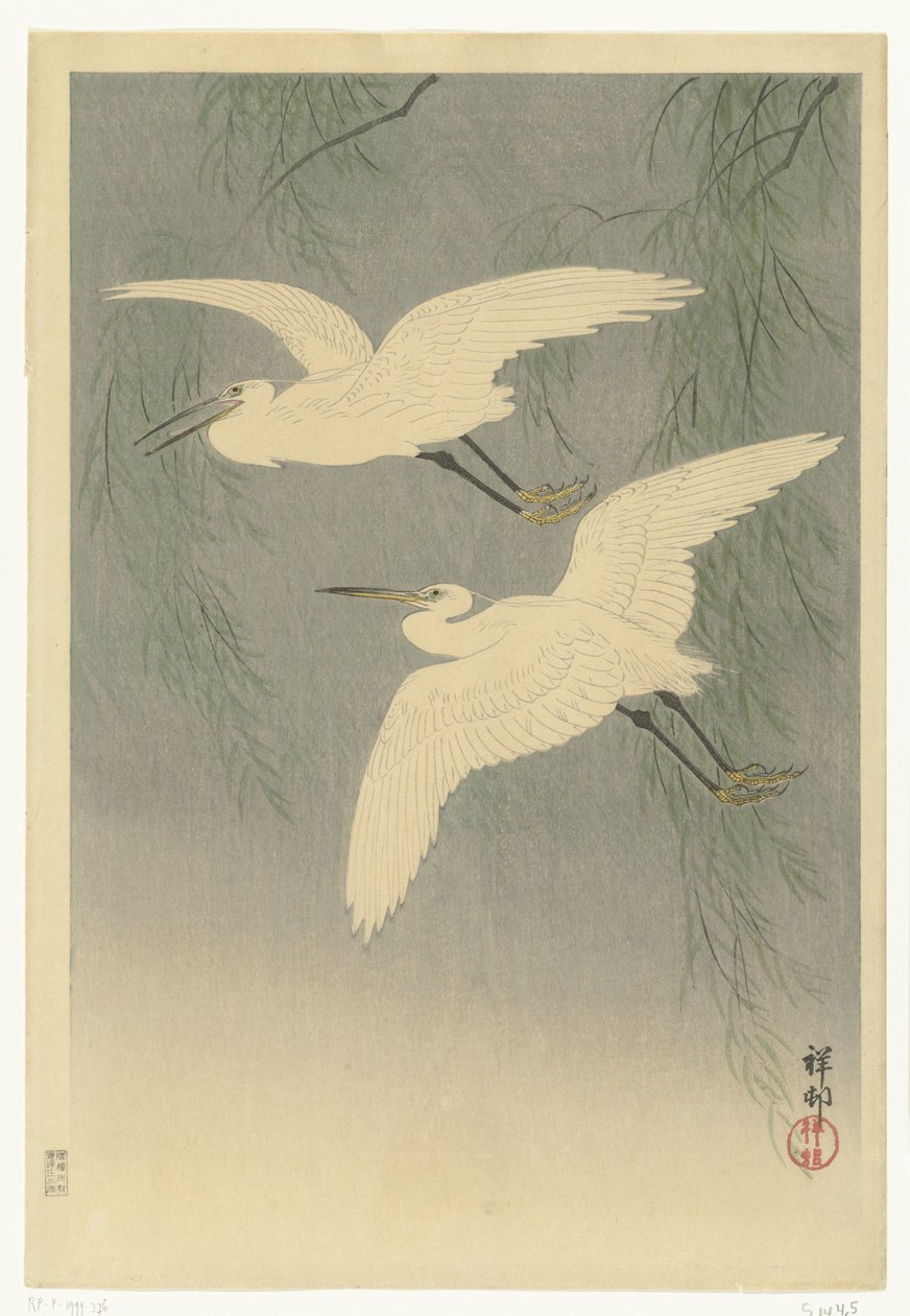 Garcetas en vuelo de Ohara Koson
