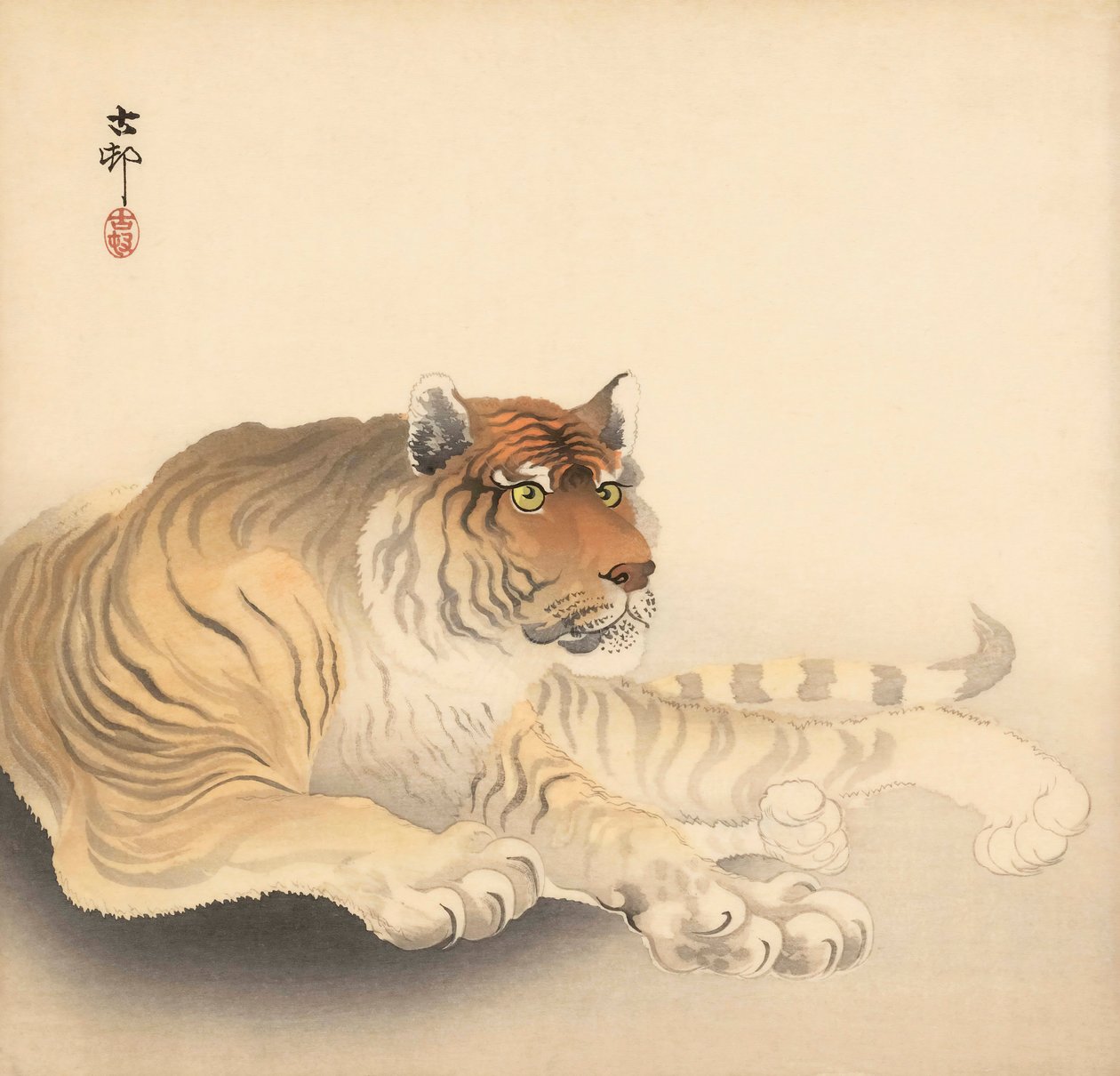 Tigre, siglo XX (estampado japonés) de Ohara Koson