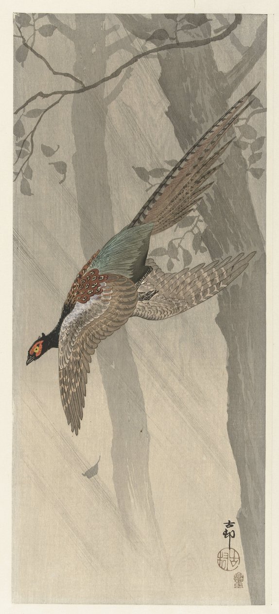 faisán volador de Ohara Koson
