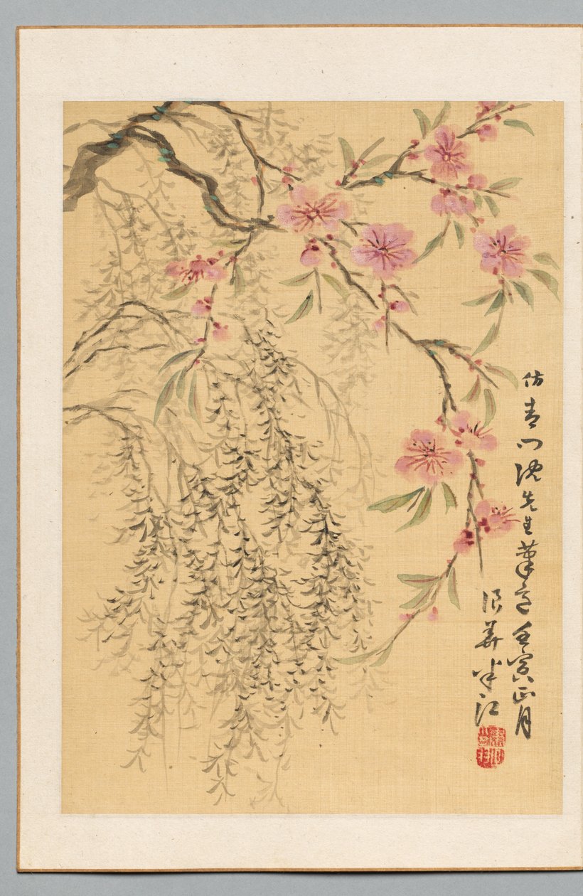 Peach Blossoms and Willows de Okada Hanko