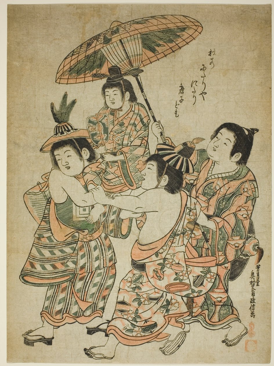 Niños Disfrazados de Chinos de Okumura Masanobu