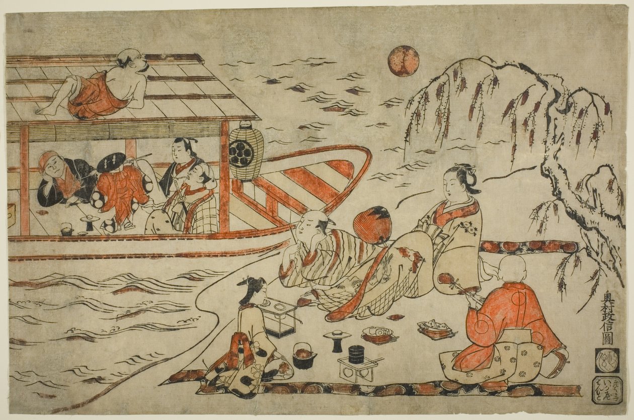 Refrescándose en una Noche de Verano de Okumura Masanobu