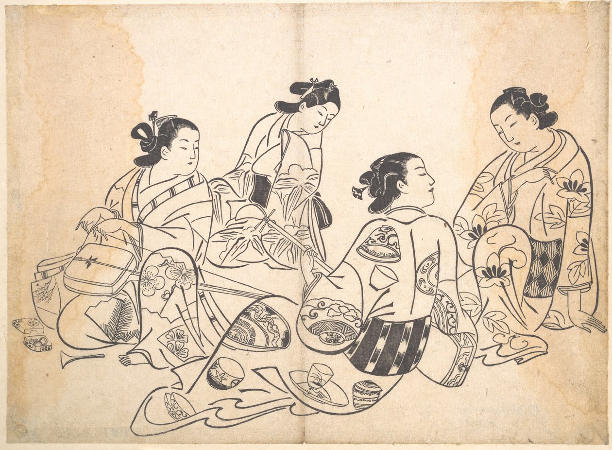 Grupo de cuatro mujeres de Okumura Masanobu