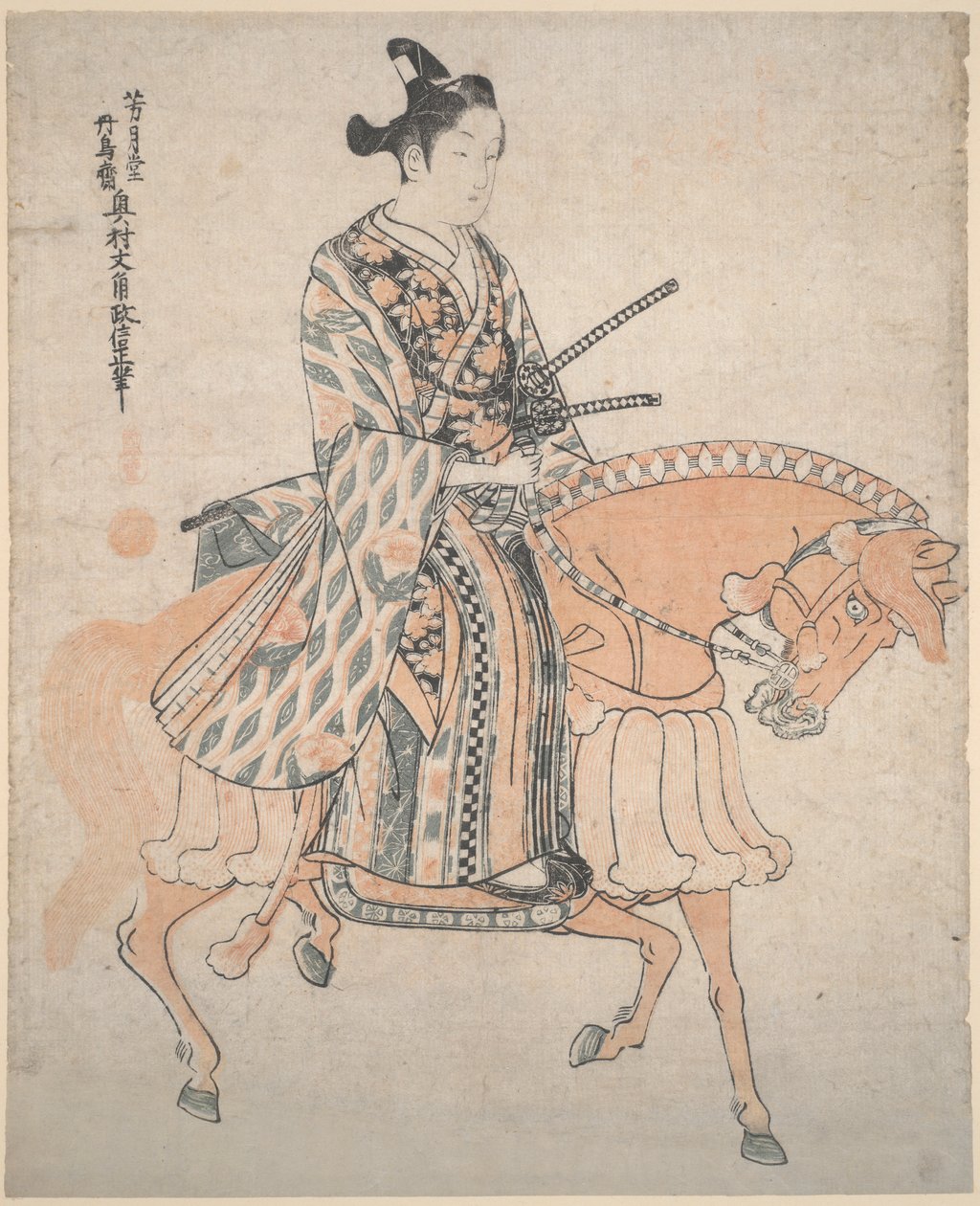 Noble a caballo de Okumura Masanobu