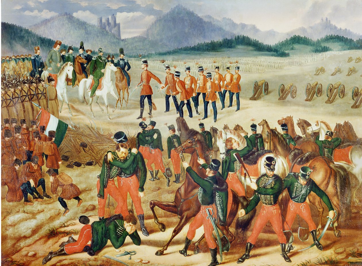 La derrota de los rebeldes húngaros en Vilagos el 13 de agosto de 1849, 1850 de Olajfestmenye Klinovszki