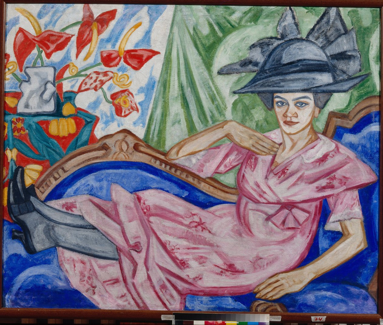 "Retrato de la hermana del artista" (Retrato de la hermana del artista) Pintura de Olga Vladimirovna Rozanova (1886-1918) 1912 - Óleo sobre lienzo - Museo Estatal de Arte, Ekaterimburgo de Olga Wladimirowna  Rosanowa