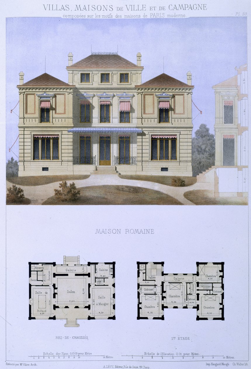 Villa Romana, grabado por Walter, lámina 50 de 