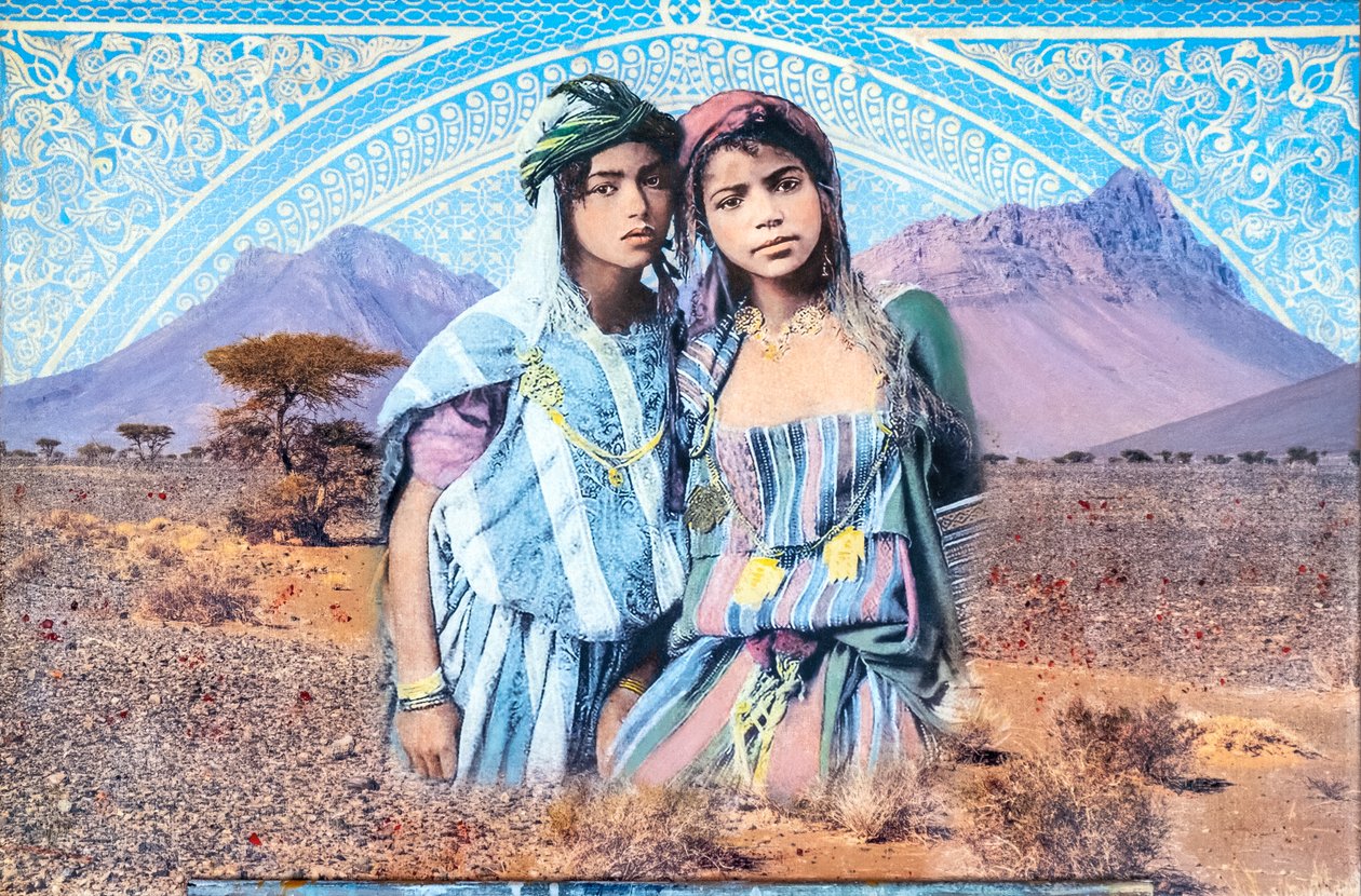 Postal de Marruecos, 2023 (técnica mixta sobre lienzo) de Olivia Gozzano