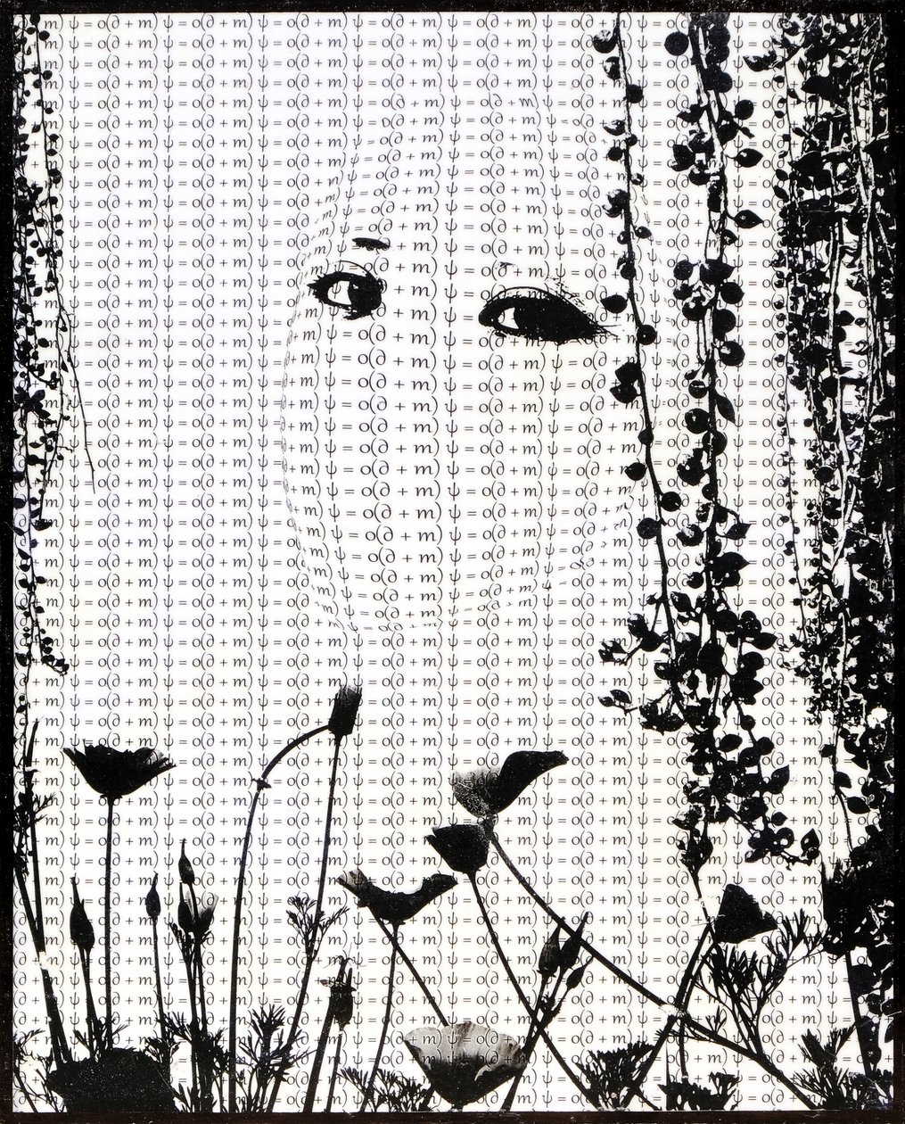 Ecuación del amor , 2018 (Fototransferencia con cera de abeja sobre madera) de Olivia Gozzano