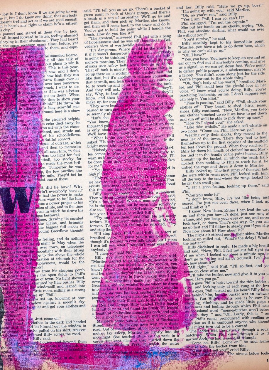 News, 2022 (técnica mixta sobre papel de revista) de Olivia Gozzano