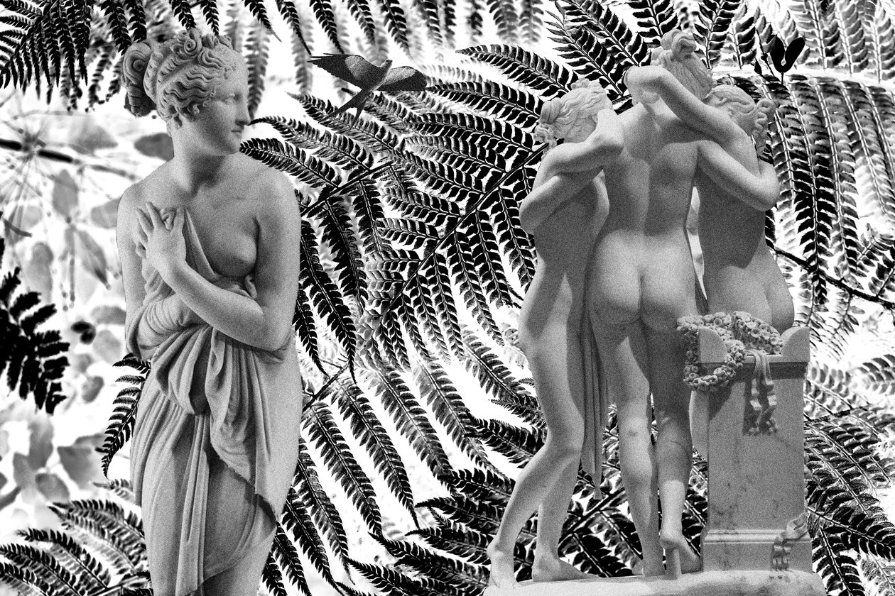 Estatua con 2019 (técnica mixta digital) de Olivia Gozzano