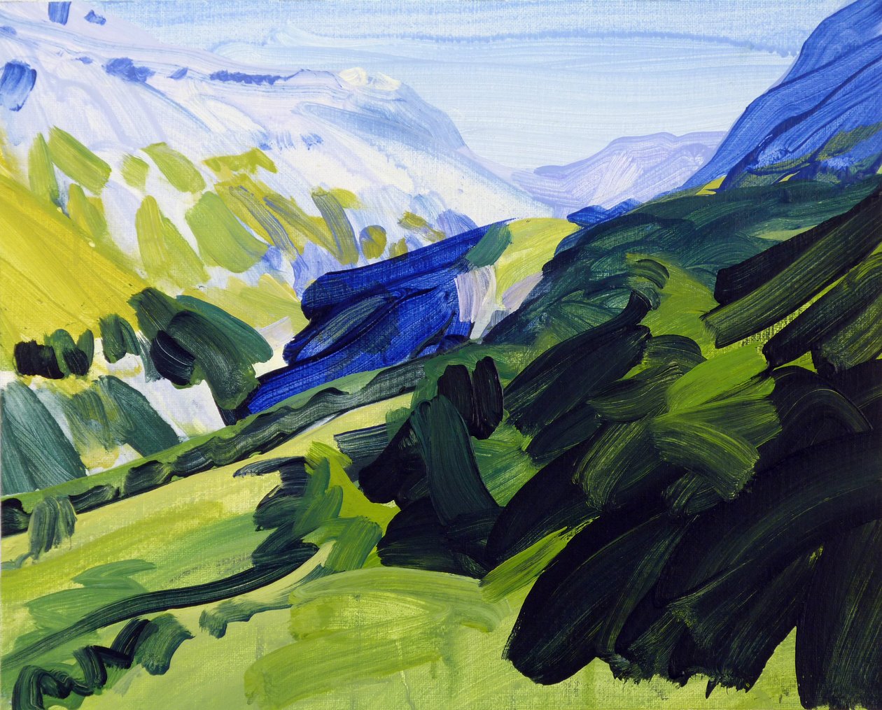 Leukerbad 34, 2017 (acrílico sobre lienzo) de Olivier Morel