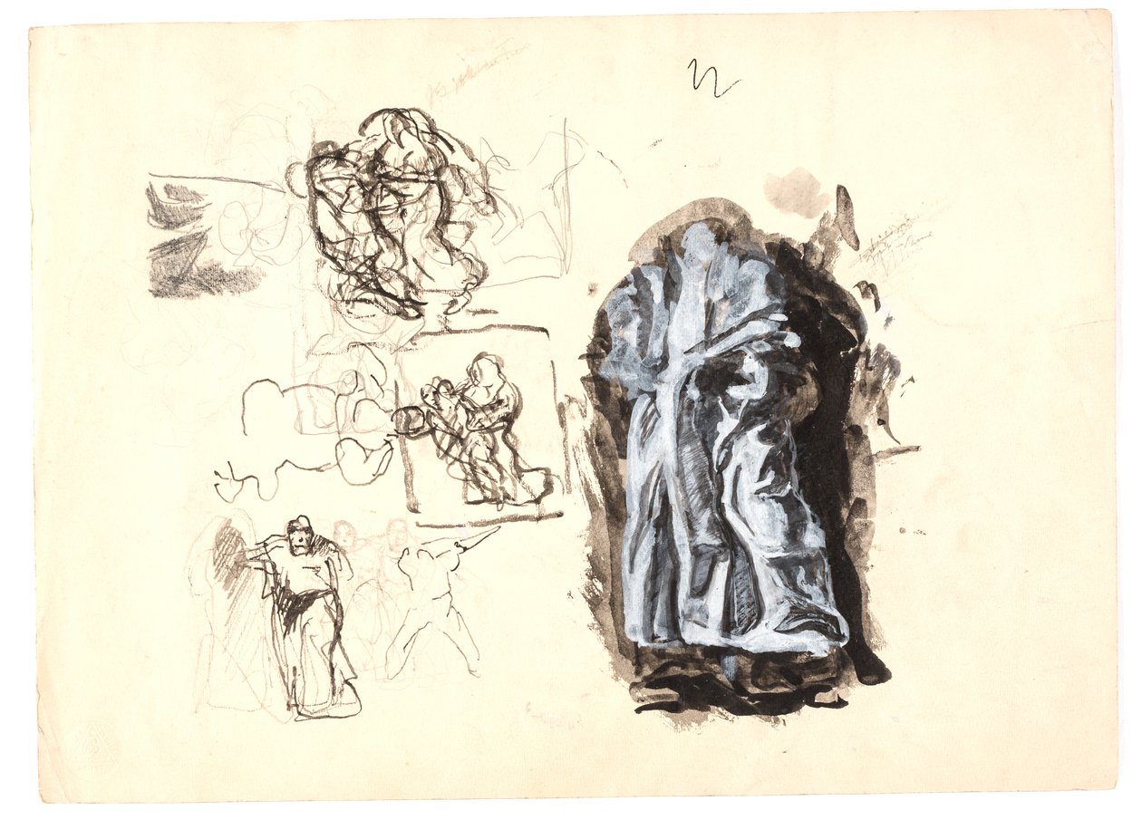 Bocetos de figuras y composiciones de Oluf Hartmann