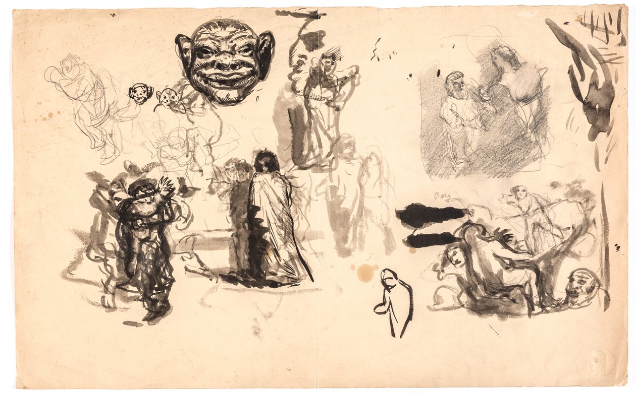 Estudios de figuras y composiciones de Oluf Hartmann