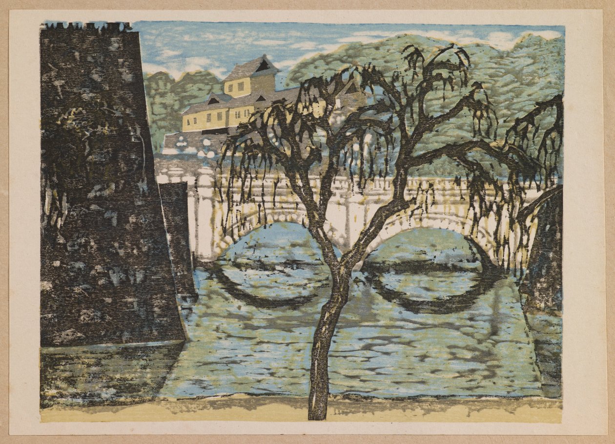 Nijūbashi, de la serie “Recuerdos de Tokio” de Onchi Kôshirô