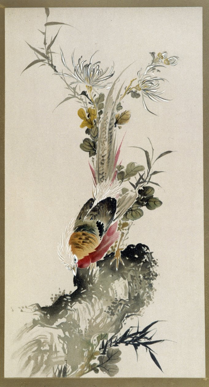 Faisán - acuarela, por Onishi Keisaie de Onishi Keisai