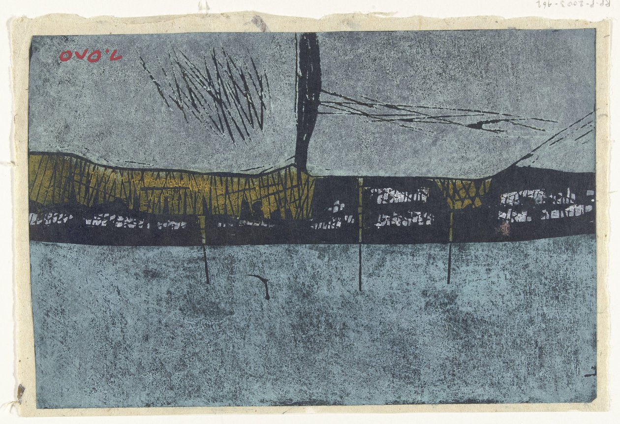 mar del norte Kita no umi (título sobre objeto) de Ono Tadashige (signed by artist)