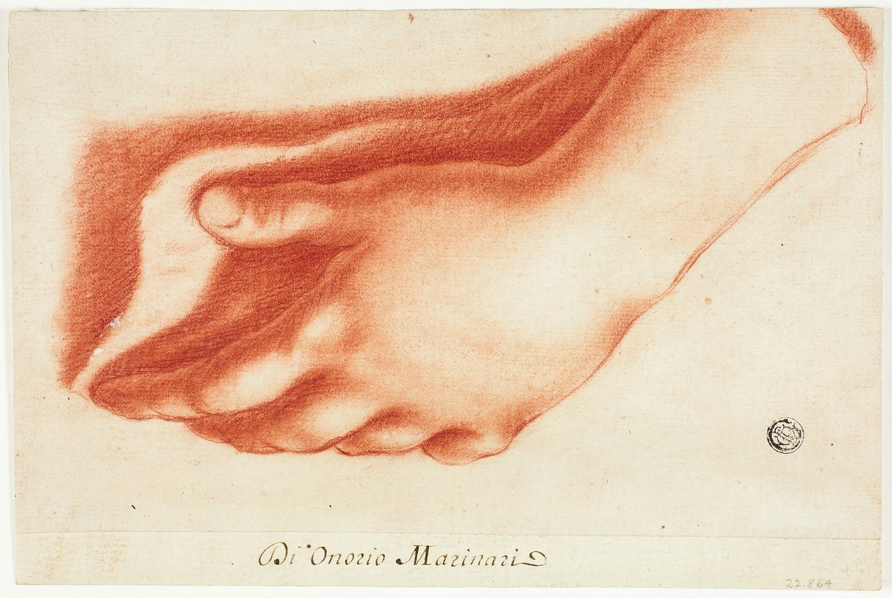Molde de escayola de la mano izquierda de Onorio Marinari
