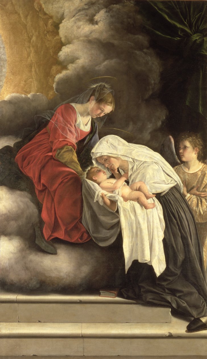 Madonna y el Niño con San Francisco de Roma de Orazio Gentileschi