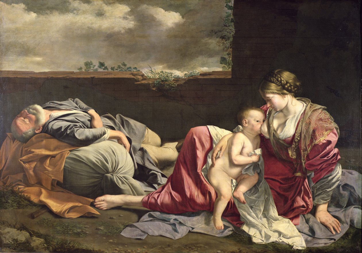 El Descanso en la Huida a Egipto, 1628 de Orazio Gentileschi