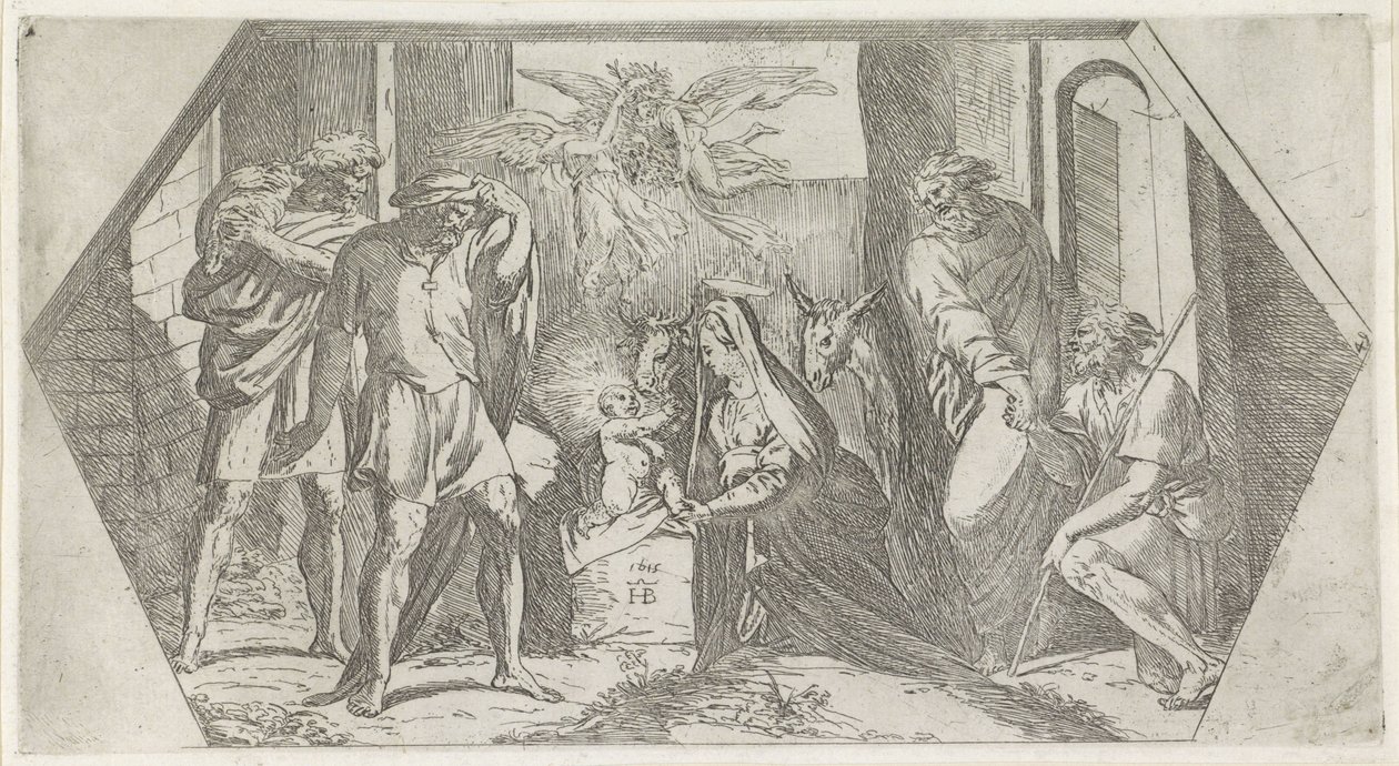 Adoración de los pastores Pinturas en la Logia de Rafael (título de la serie) de Orazio Borgianni
