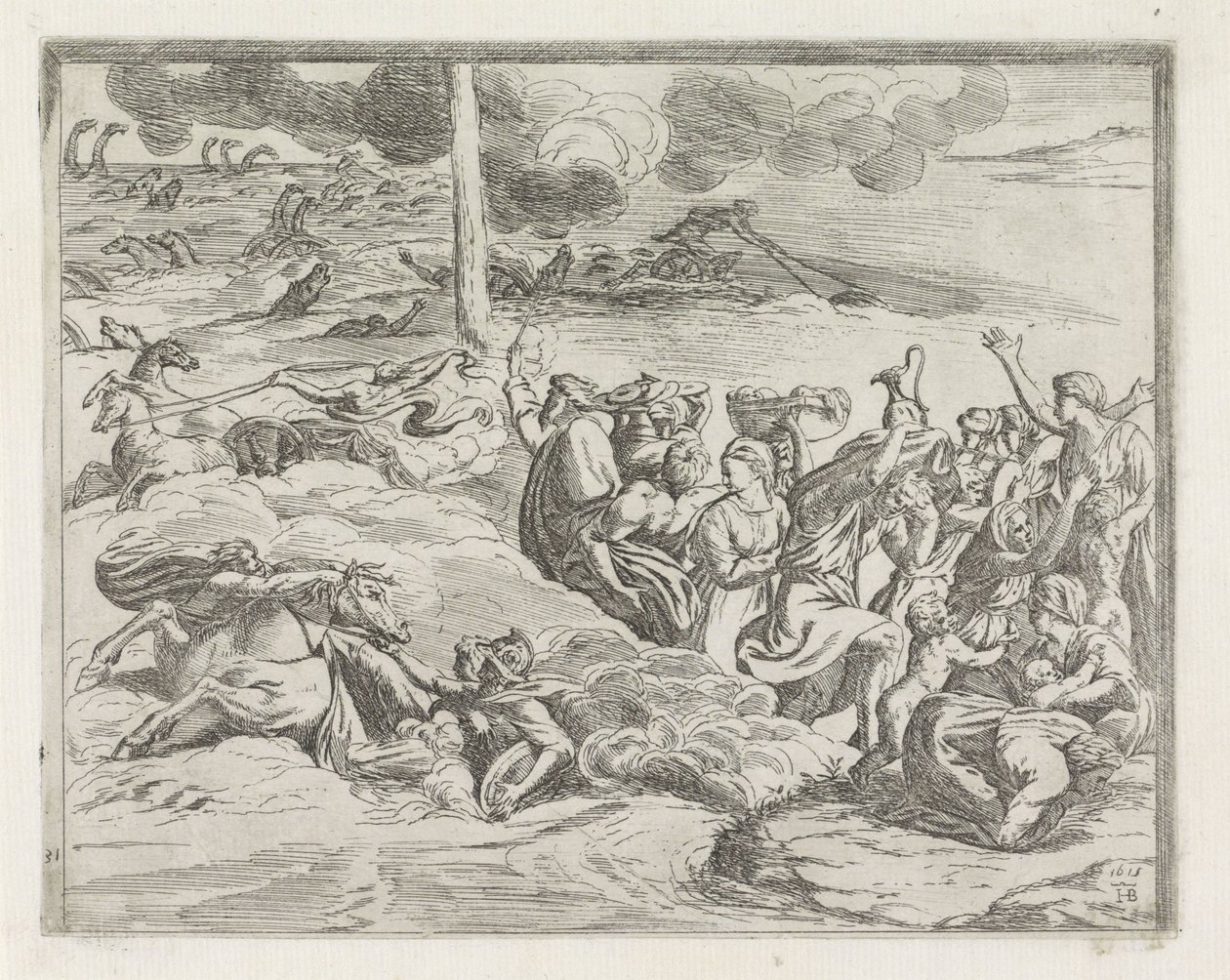 Paso por el Mar Rojo Pinturas en la Logia de Rafael (título de la serie) de Orazio Borgianni