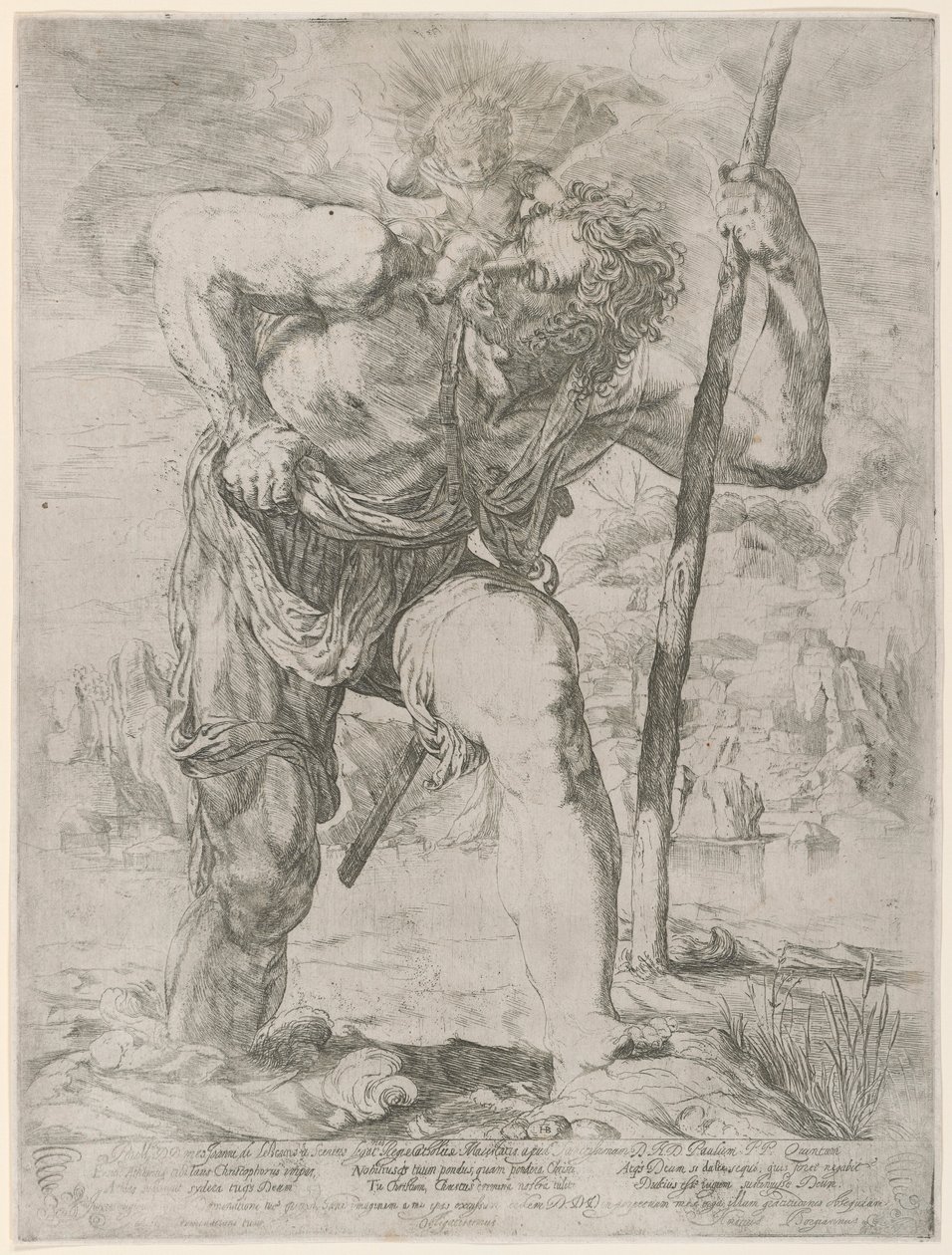 San Cristóbal cargando al Niño Jesús de Orazio Borgianni