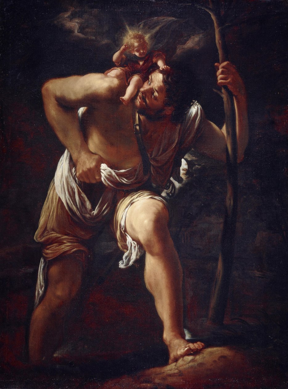San Cristóbal con el Niño Jesús de Orazio Borgianni