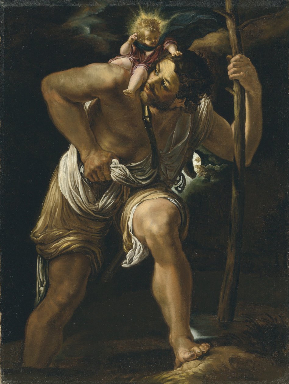 San Cristóbal llevando al Niño Jesús de Orazio Borgianni
