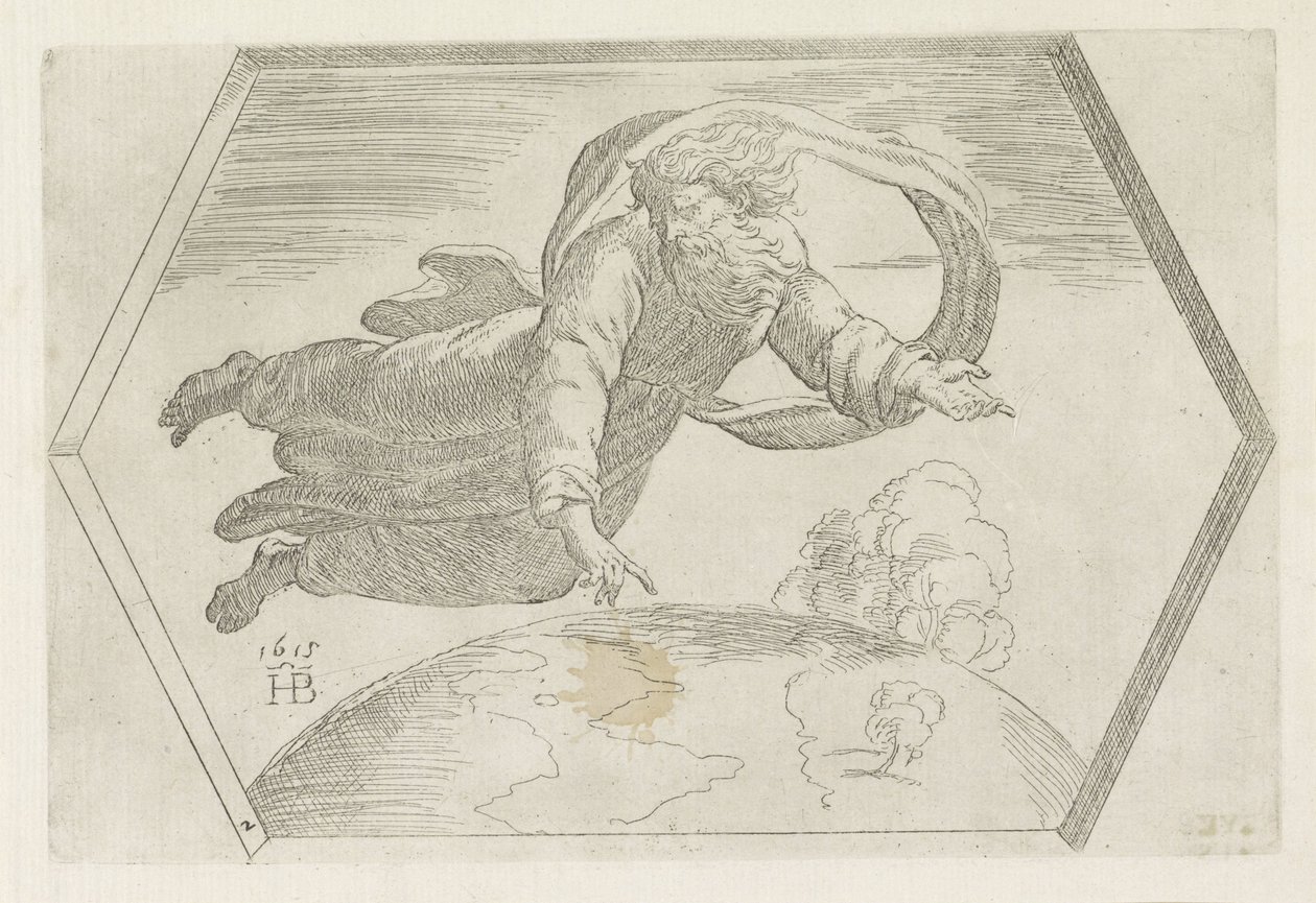 Creación del cielo y la tierra Pinturas en la Logia de Rafael (título de la serie) de Orazio Borgianni