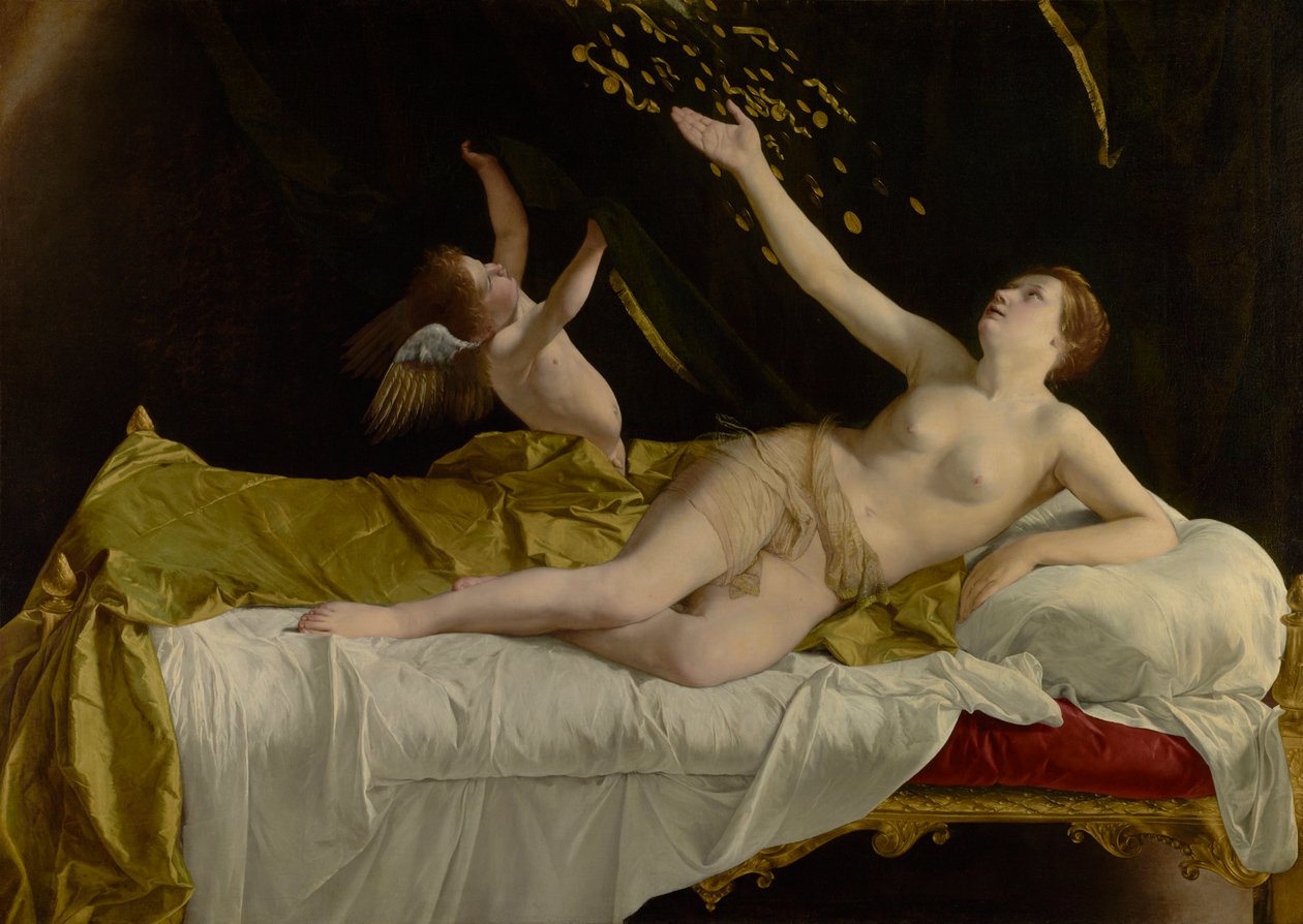 Danaë y la lluvia de oro de Orazio Gentileschi