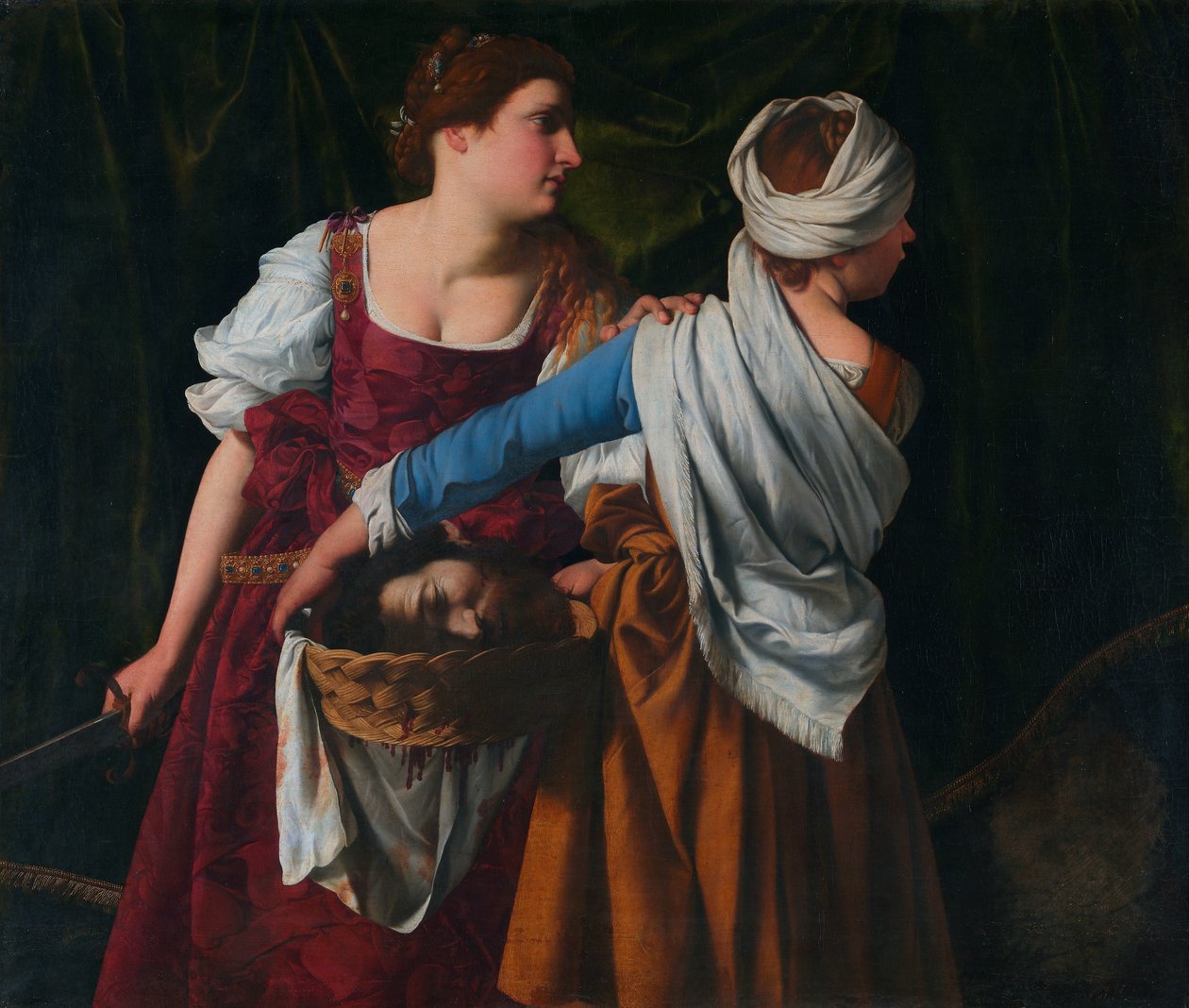 Judith y su criada con la cabeza de Holofernes de Orazio Gentileschi